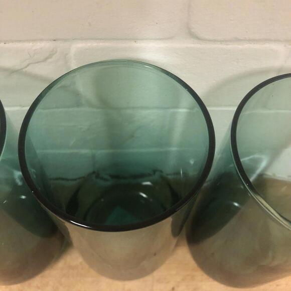 3 Metropolitan Libbey Juniper Emerald Green 18oz Water Tea 4 Glass Tumblers Vtg - Picture 3 of 6